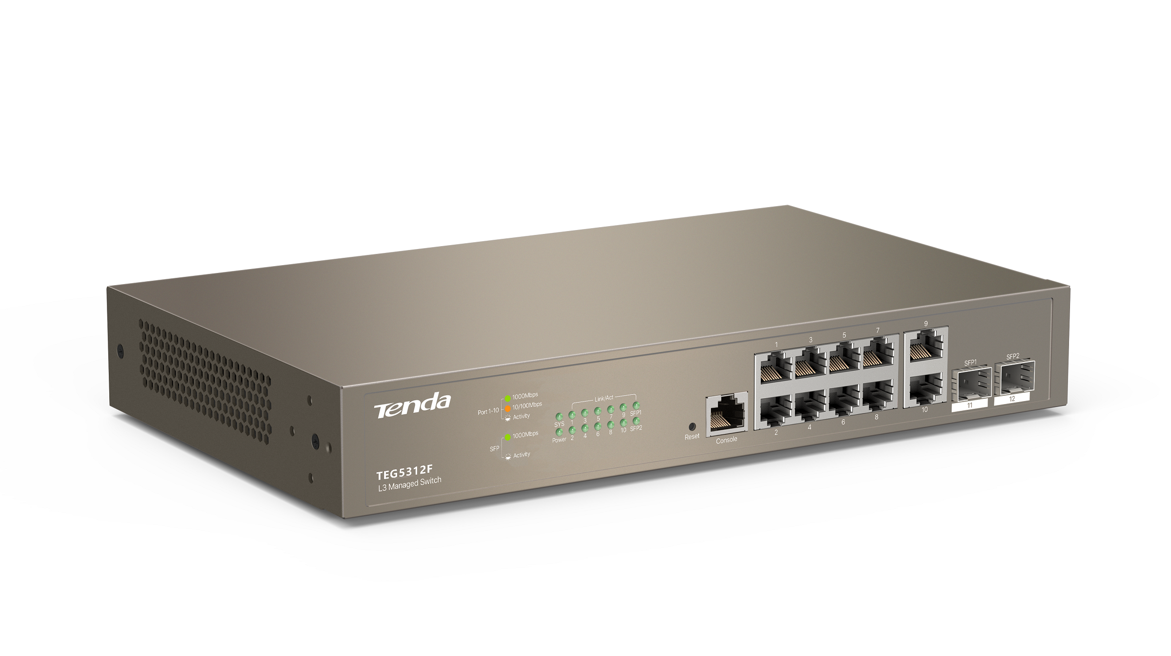 TENDA TEG5312F 10P GIGABIT L3 SWITCH 2 SFP