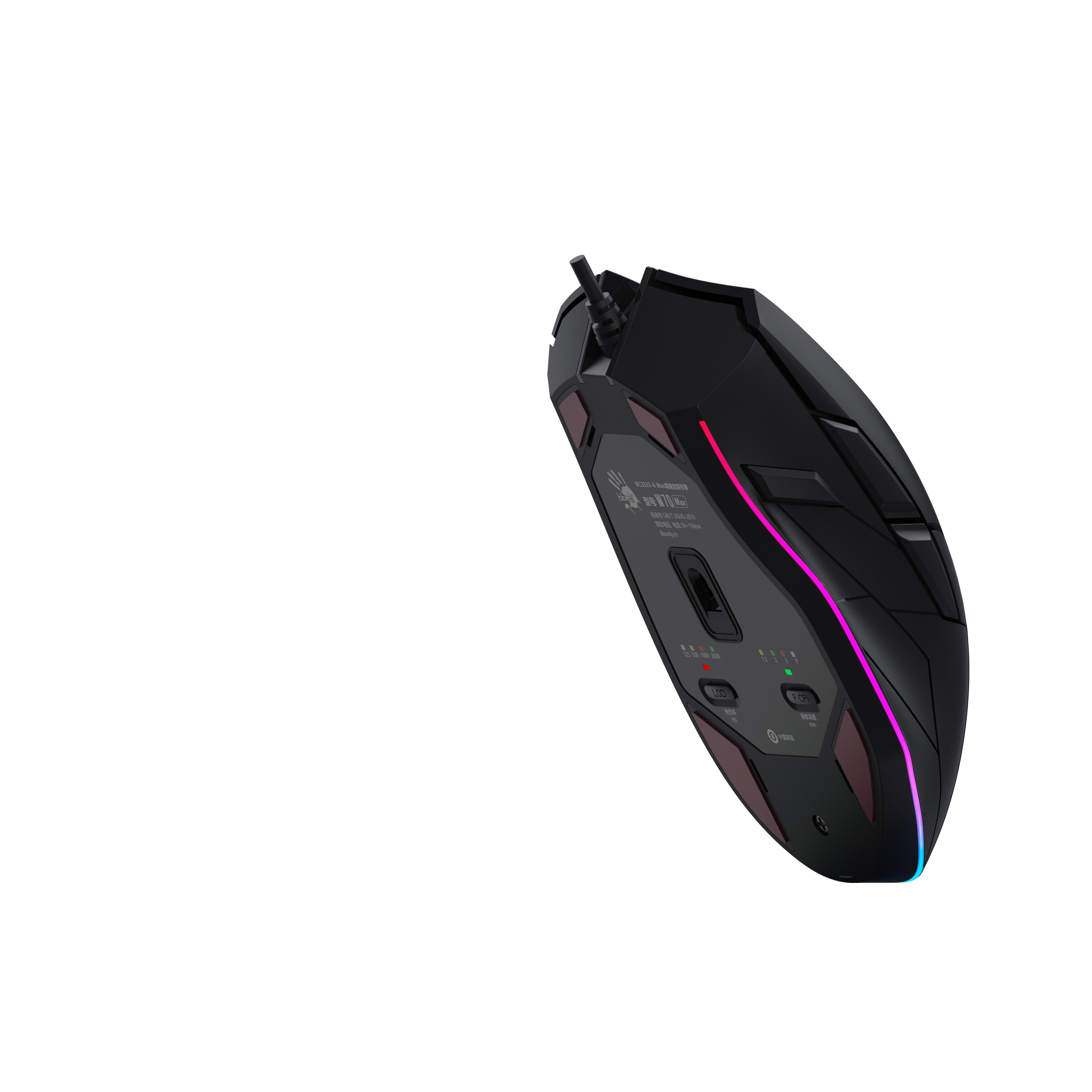 BLOODY W70 MAX STONE BLACK 10K CPI OPT RGB-UC3&4 AKTİF GAMİNG MOUSE