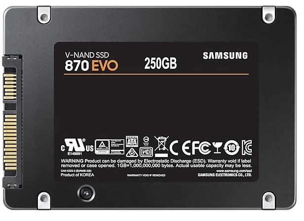 250GB SAMSUNG 870 560/530MB/s EVO MZ-77E250BW SSD