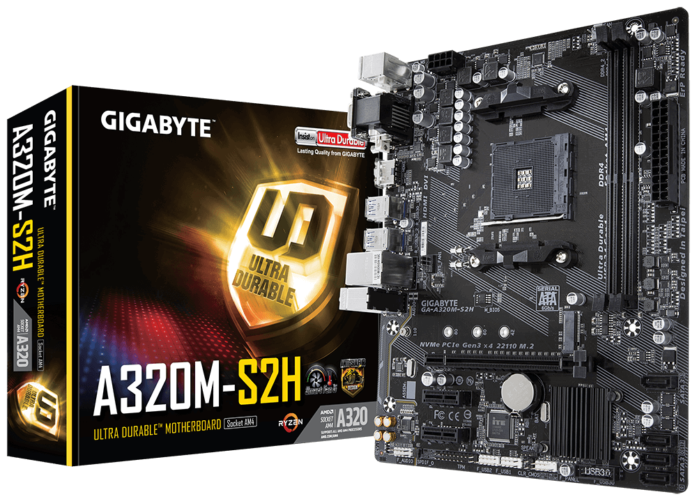 GIGABYTE GA-A320M-S2H DDR4 HDMI USB3.1 M.2 AM4