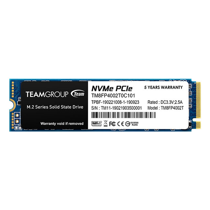 Team MP34 2TB 3500/2900MB/s NVMe PCIe Gen3x4 M.2 SSD Disk (TM8FP4002T0C101)