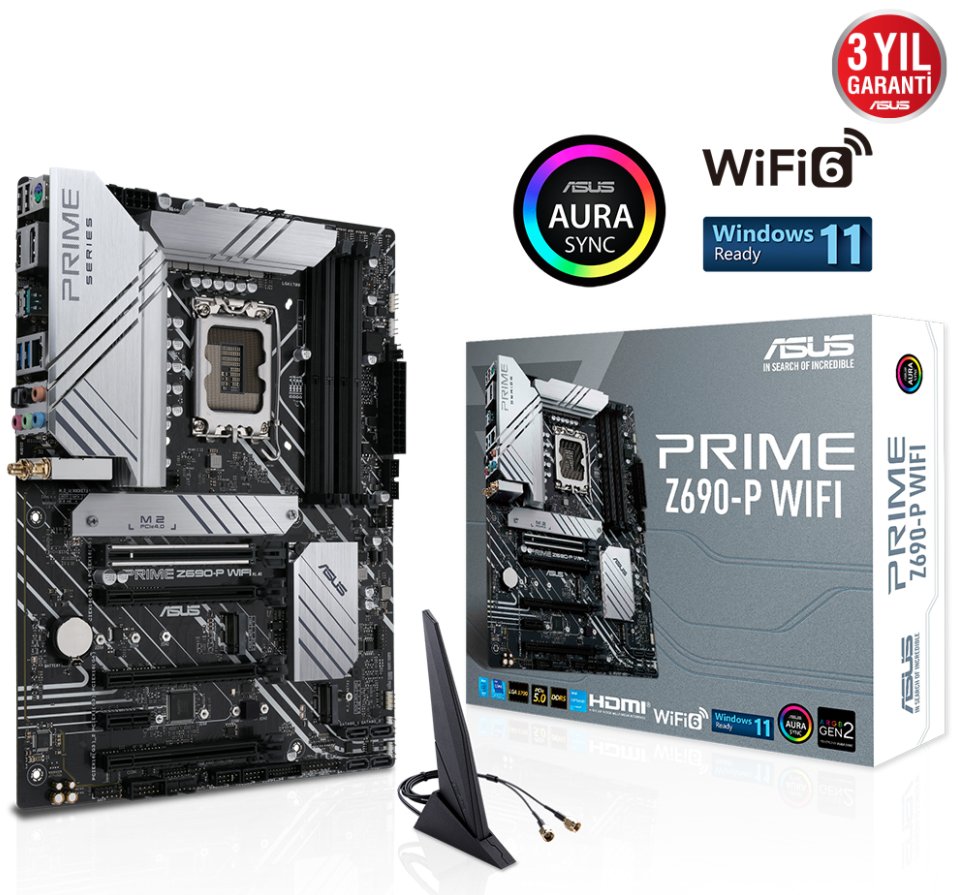 ASUS PRIME Z690-P WIFI 6000Mhz(OC) DDR5 HDMI M.2 ATX 1700p