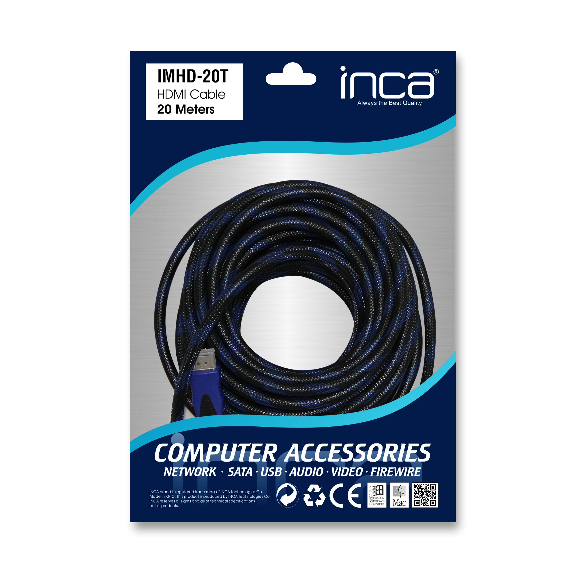 INCA IMHD-20T HDMI 1,4 V 3D ALTIN UÇLU KABLO 20MT