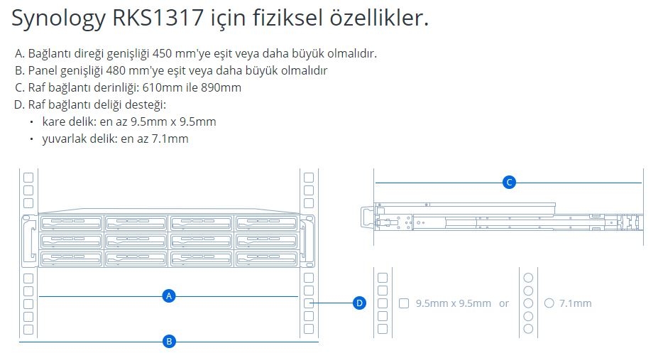 SYNOLOGY RKS1317 MONTAJ KİTİ