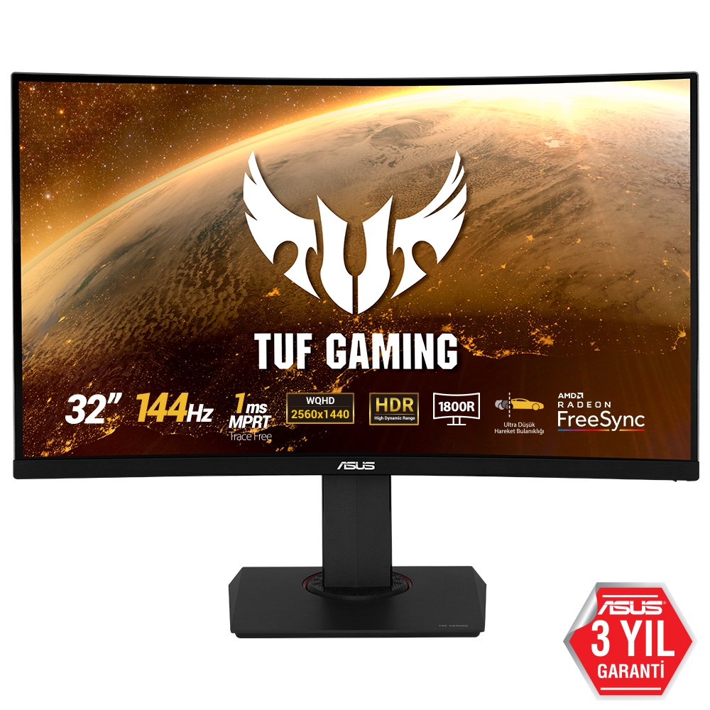 32 ASUS TUF GAMING VG32VQ WQHD 1MS 144Hz HDMI DP GAMİNG