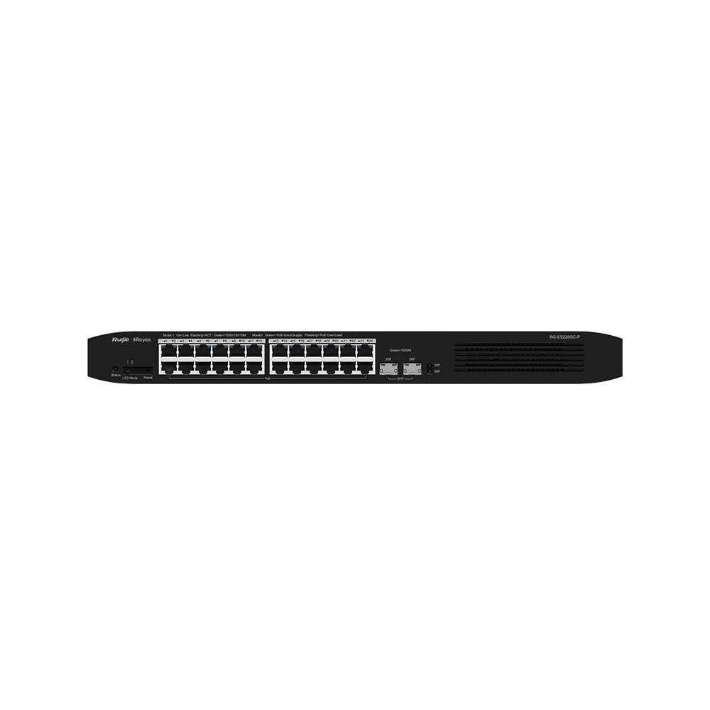 REYEE RG-ES226GC-P 24PORT GIGABIT 24PORT POE SWITCH 2 SFP 