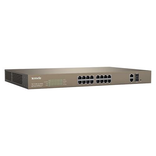 TENDA TEF1218P-16-250W 16 PORT 10/100 2 PORT GIGABIT 16 PORT POE SWITCH 1 SFP (250W)