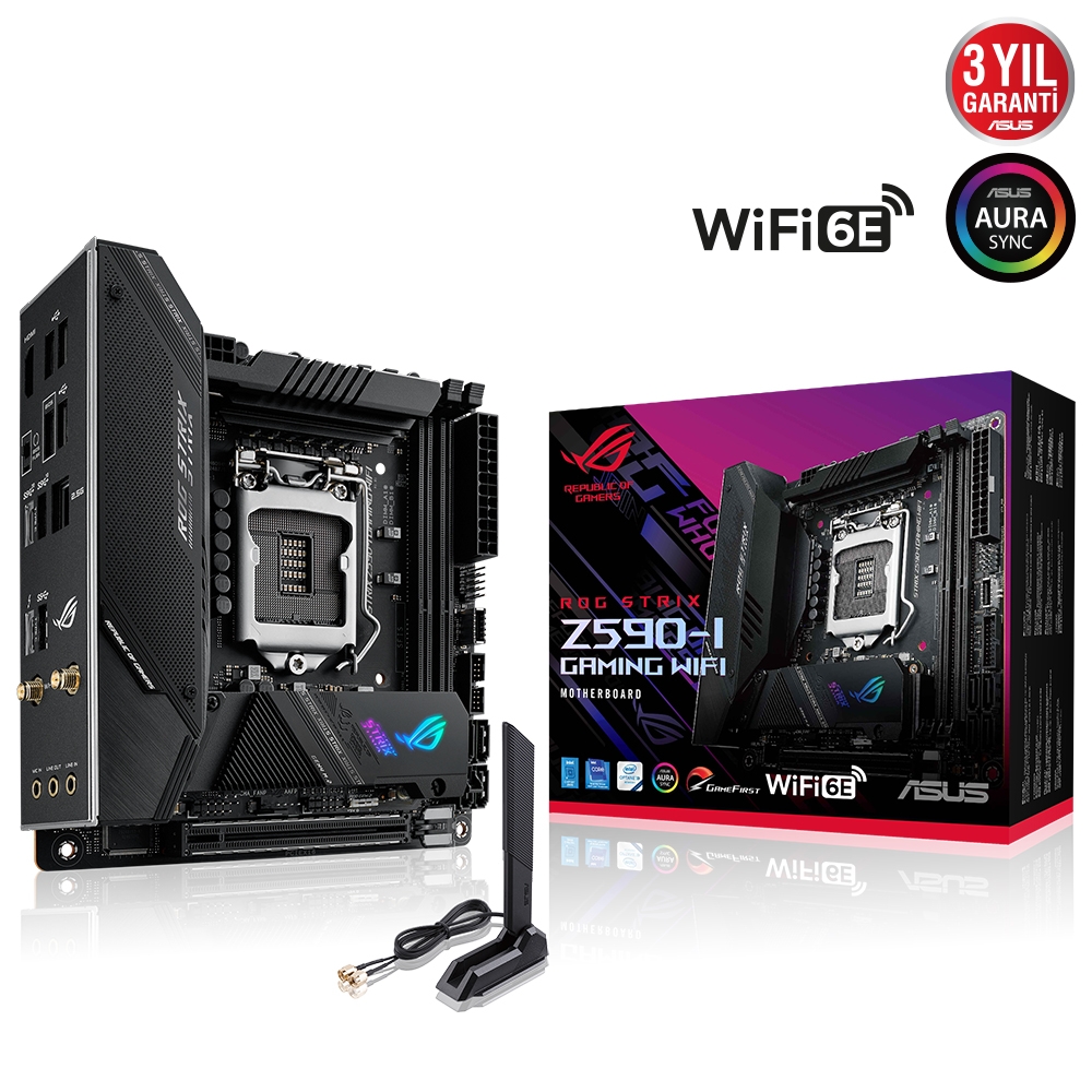 ASUS ROG STRIX Z590-I GAMING WIFI 5133Mhz(OC) HDMI M.2 ATX 1200p