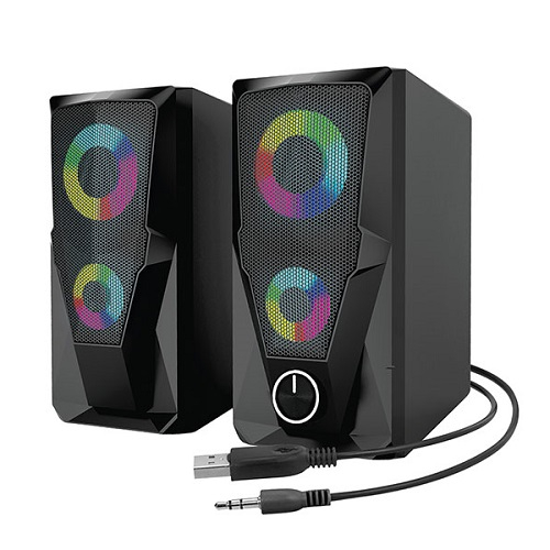 MİKADO MD-336 2.0 6W RGB LEDLİ SİYAH HOPARLÖR