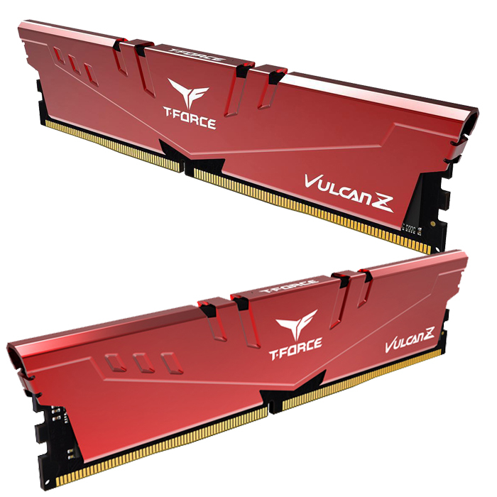 Team T-Force Vulcan Z Red 32GB (2x16GB) 3200MHz CL16 DDR4 Gaming Ram (TLZRD432G3200HC16FDC01)