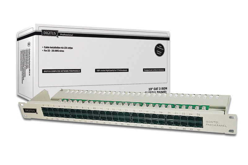 DIGITUS 50 PORT CAT-3 ISDN PATCH PANEL(DN-91350-1)