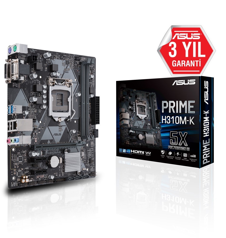 ASUS PRIME H310M-K R2.0 DDR4 DVI VGA mATX 1151p 