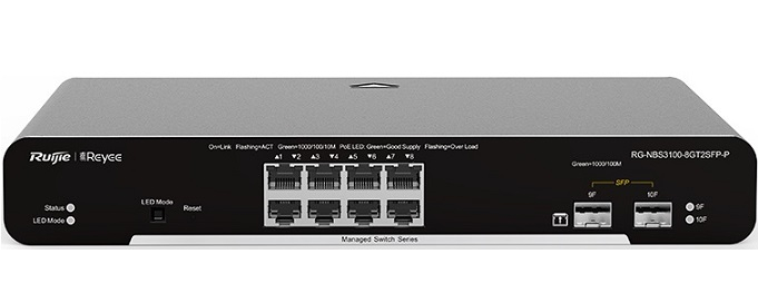 REYEE RG-NBS3100-8GT2SFP-P 8P GIGABIT SWITCH 8P POE 2 SFP 